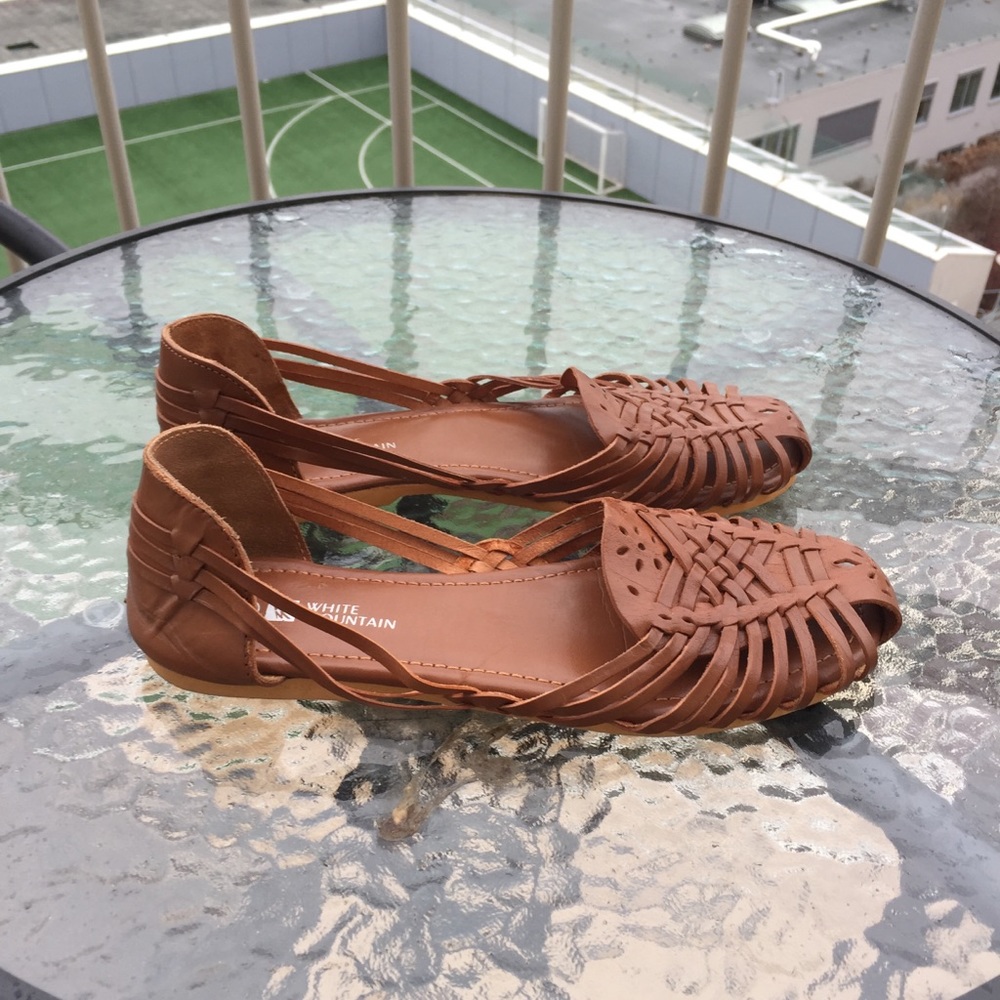 Brown Huarache Sandals, Size 10.